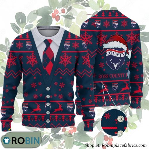 Ross County FC Scottish Professional Football League Ugly Christmas Sweater