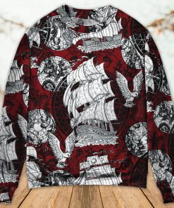Sailing Ship Old Vintage Anchor Sea Life Christmas Ugly Sweater, Sweatshirt