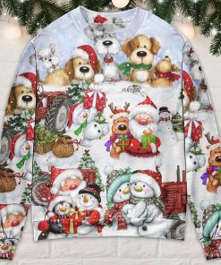 Santa And Snowman Christmas Happy Together Ugly Christmas Sweater