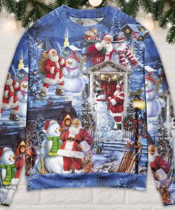 Santa And Snowman Happy Holiday Christmas Christmas Ugly Sweater, Sweatshirt Santa And Snowman Happy Holiday Christmas Christmas Ugly Sweater, Sweatshirt
