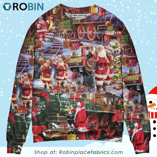 Santa Christmas Snow Village Christmas Spirit Of Giving Ugly Christmas Sweater