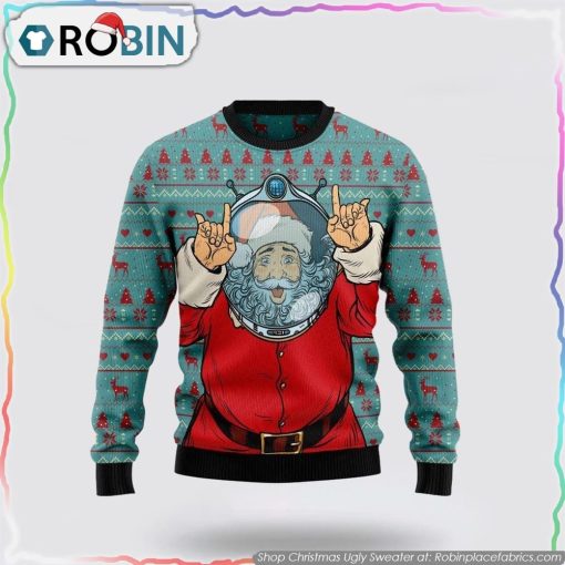 Santa Claus Astronaut Ugly Christmas Sweater