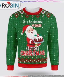 Santa Claus Baking Ugly Christmas Sweater Gift