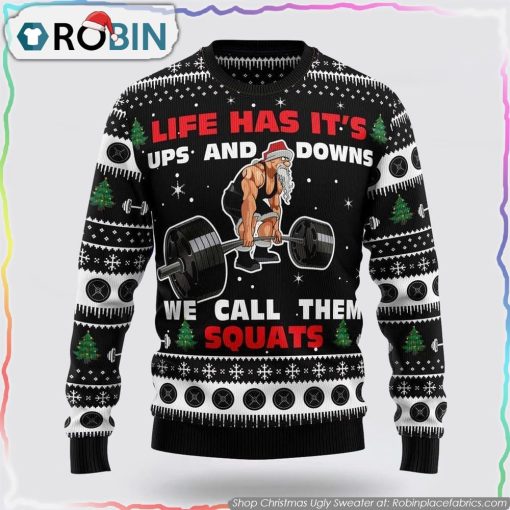 Santa Claus Love Gym Ugly Christmas Sweater