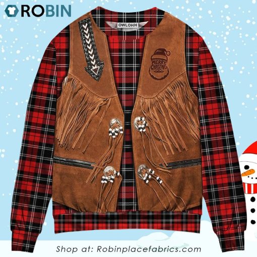 Santa Cowboy Christmas Vintage Style Christmas Ugly Sweater, Sweatshirt