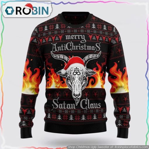 Satan Claus Merry Christmas Hail Satanic Ugly Christmas Sweater
