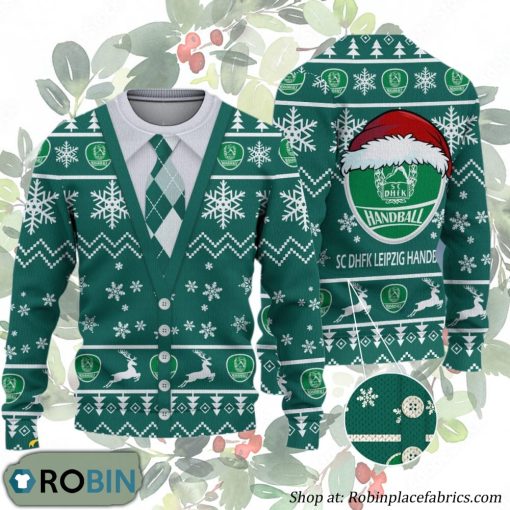 SC DHfK Leipzig Handball House Bill Ugly Christmas Sweater