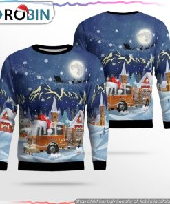 Shop Ohio Festive Bethesda Fire Department Ugly Christmas Sweater Christmas Gifts For Firefighters