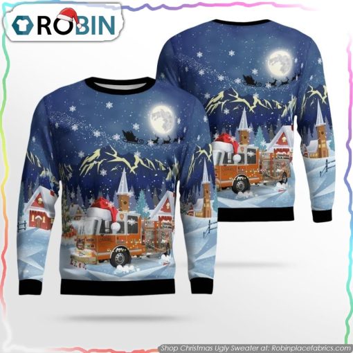 Shop Ohio Festive Bethesda Fire Department Ugly Christmas Sweater Christmas Gifts For Firefighters