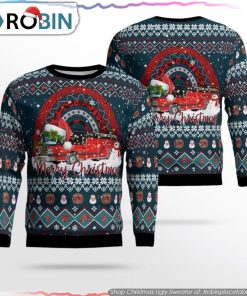 Shop The City Of La Crosse Fire Department 3D Ugly Christmas Sweater Christmas Gifts For Firefighters