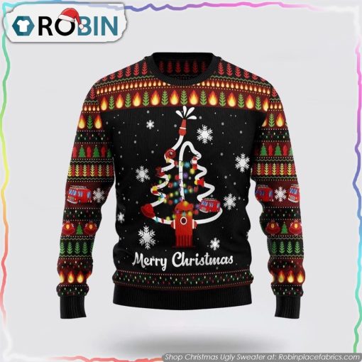 Shop The Merry Christmas Firefighter Ugly Sweater Christmas Gifts For Firefighters
