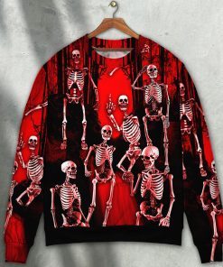 Skull Action Figure Sweater Christmas Ugly Sweater, Sweatshirt Skull Action Figure Sweater Christmas Ugly Sweater, Sweatshirt
