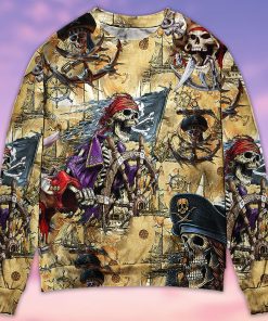 Skull Amazing Pirate Hunting Christmas Ugly Sweater, Sweatshirt