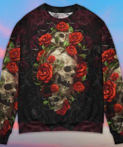 Skull And Roses Art Ugly Christmas Sweater