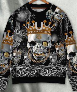 Skull Blue Smoke Flaming Sweater 3D Printed Christmas Ugly Sweater