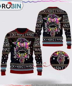 Skull Christmas Ugly Sweater All Over Print Sweatshirt I Do What I Want