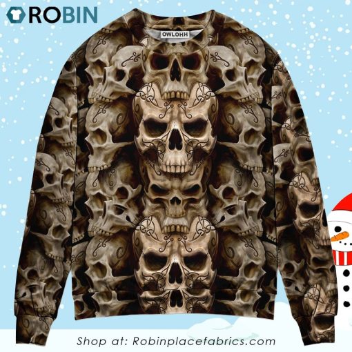 Skull Dark Inside Everyone 3D Printed Christmas Ugly Sweater