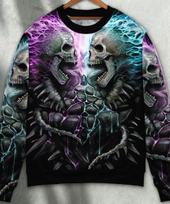 Skull Flaming Skull Style Sweater Ugly Christmas Sweater