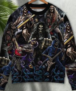 Skull Guitar Cool Dark Ugly Christmas Sweater Skull Guitar Cool Dark Ugly Christmas Sweater