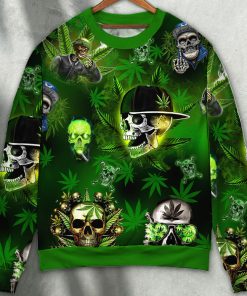 Skull Let’s Get High Style Sweater Christmas Ugly Sweater, Sweatshirt