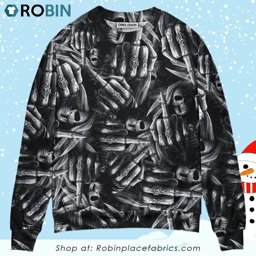 Skull Life Is The Whisper Of The Death 3D Printed Christmas Ugly Sweater