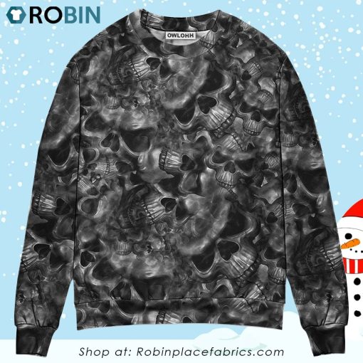 Skull Life’s True Face Is The Skull Christmas Ugly Sweater, Sweatshirt