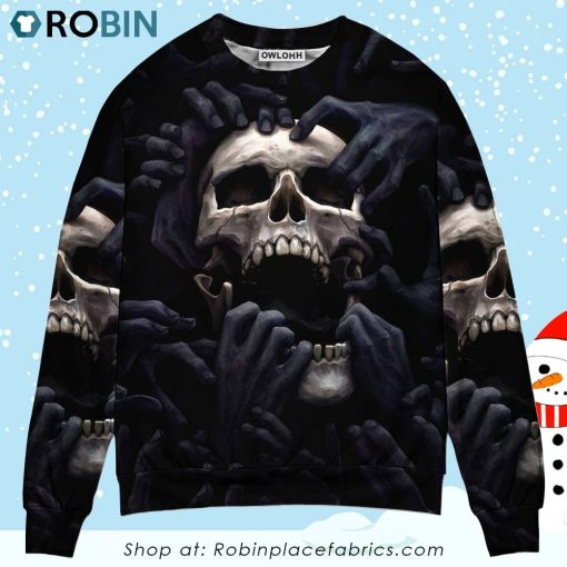 Skull Love Darkness Amazing Christmas Ugly Sweater, Sweatshirt