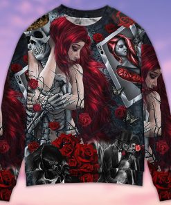 Skull Love Is Life Rose Ugly Christmas Sweater Skull Love Is Life Rose Ugly Christmas Sweater