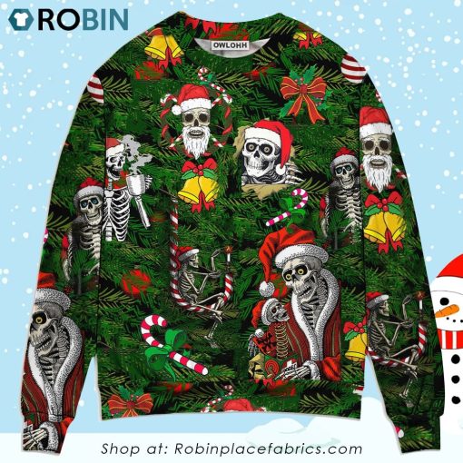 Skull Merry Xmas Happy Christmas Ugly Christmas Sweater