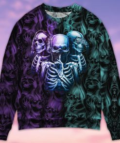 Skull Neither Hear Nor See Christmas Ugly Sweater, Sweatshirt
