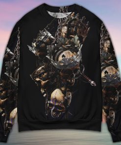 Skull Only In Their Death Can A King Live Forever Ugly Christmas Sweater
