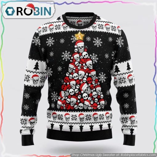 Skull Pine Tree Ugly Christmas Sweater Funny Sweaters