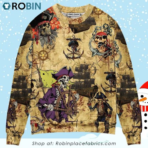 Skull Pirate So Scary 3D Printed Christmas Ugly Sweater