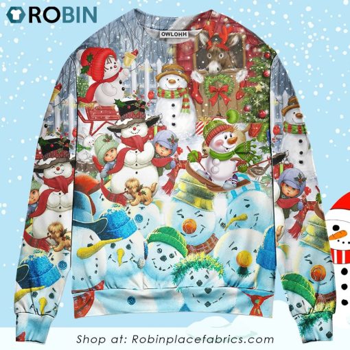 Snowman Happy Farm Holiday Christmas Ugly Christmas Sweater