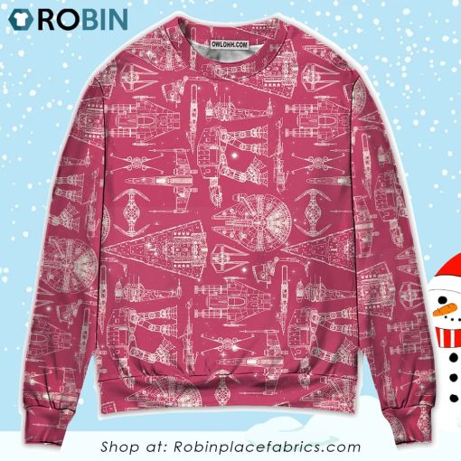 SPACE SHIPS STAR WARS PINK Sweater