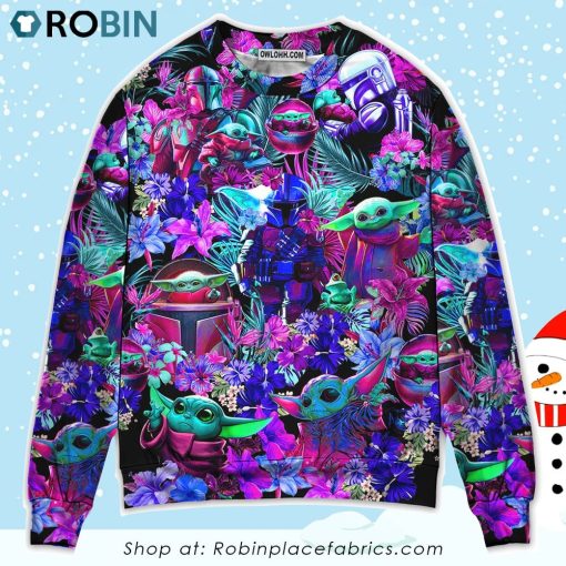Special Star Wars Baby Yoda Synthwave Sweater