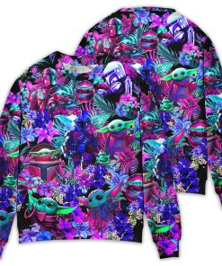 Special Star Wars Baby Yoda Synthwave Sweater Special Star Wars Baby Yoda Synthwave Sweater