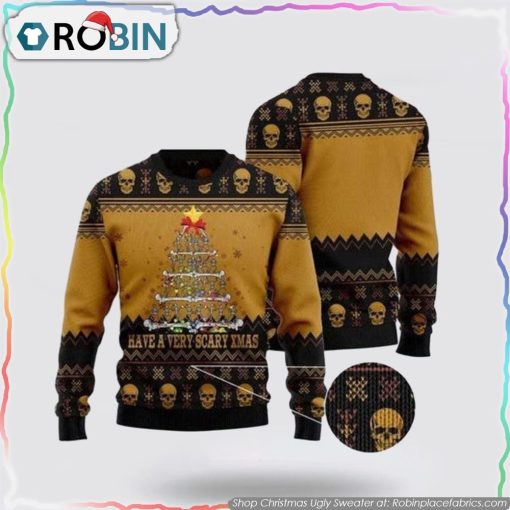 Spookily Festive Skull Ugly Sweater Perfect For A Scary Christmas