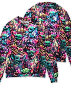 Star Wars Baby Yoda Synthwave Cool Sweater