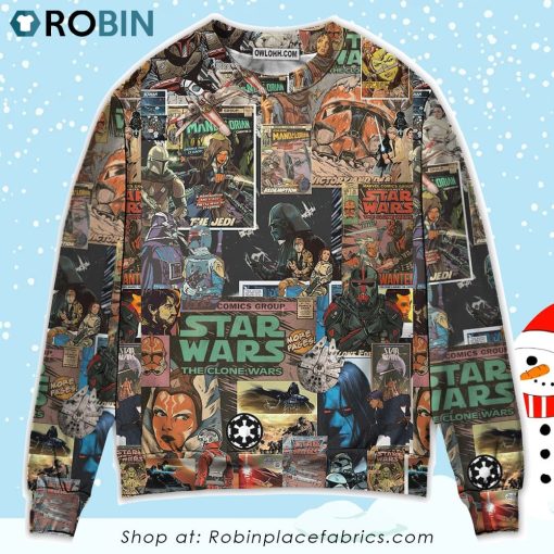 Star Wars Comic Style 3D Printed Ugly Sweater, Christmas Gifts