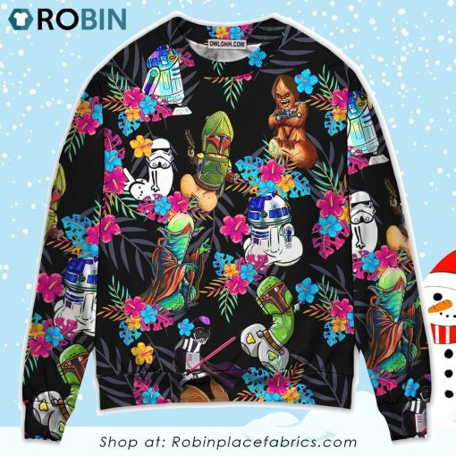 Star Wars Funny Tropical Neon Colorful Style Sweater