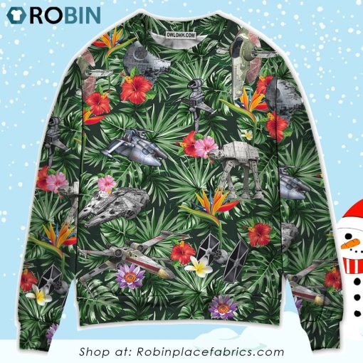 Star Wars Space Ships Tropical Forest Sweater