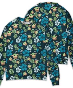 Star Wars The Mandalorian Grogu Baby Yoda Leaves Sweater Star Wars The Mandalorian Grogu Baby Yoda Leaves Sweater