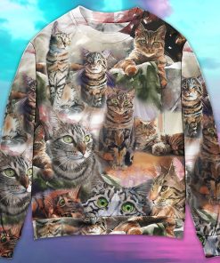 Tabby Cat Art Daily Portrait Ugly Christmas Sweater