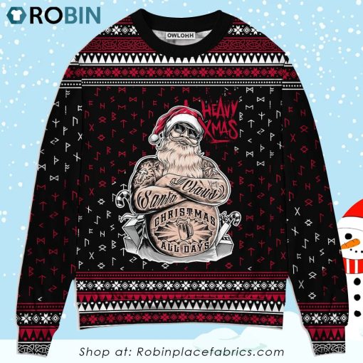 Tattoo Santa Funny Merry Christmas Christmas Ugly Sweater, Sweatshirt