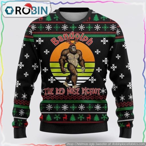The Red Nose Bigfoot Ugly Christmas Sweater