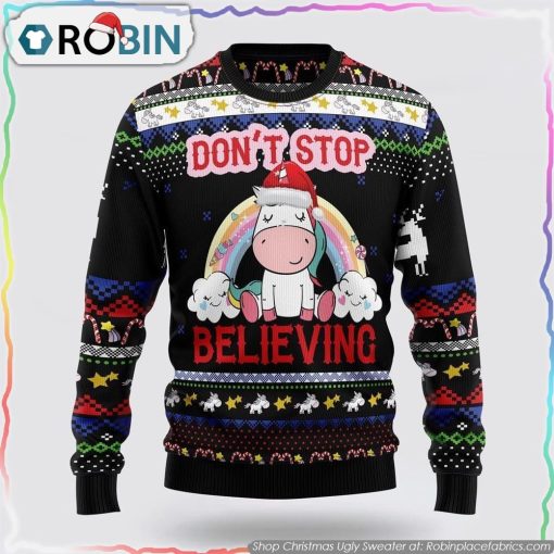 Unicorn Believing Christmas Ugly Christmas Sweater