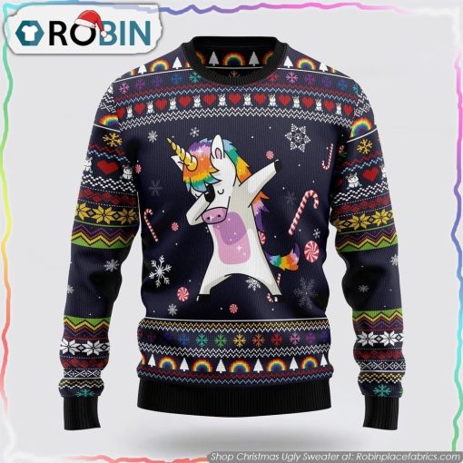Unicorn Dab Christmas Ugly Sweater