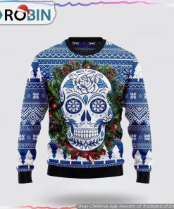 Unique Sugar Skull Ugly Christmas Sweater