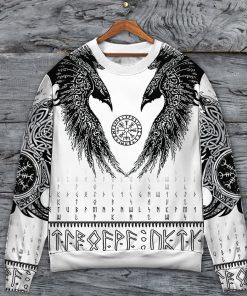Viking Black Runic Raven Scandinavian Sweater Christmas Ugly Sweater, Sweatshirt